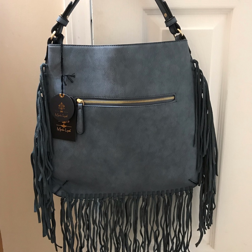 Mods Luxe Fringed Leather Hand Bag.